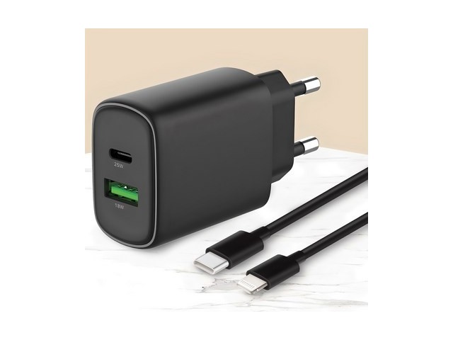 [아이폰 고속 충전기] 이 제품 어때요? 모잇 25W 2포트 PD 3.0 PPS 초고속 충전기 + C to 8핀 라이트닝 케이블 1.3m (아이폰 호환)